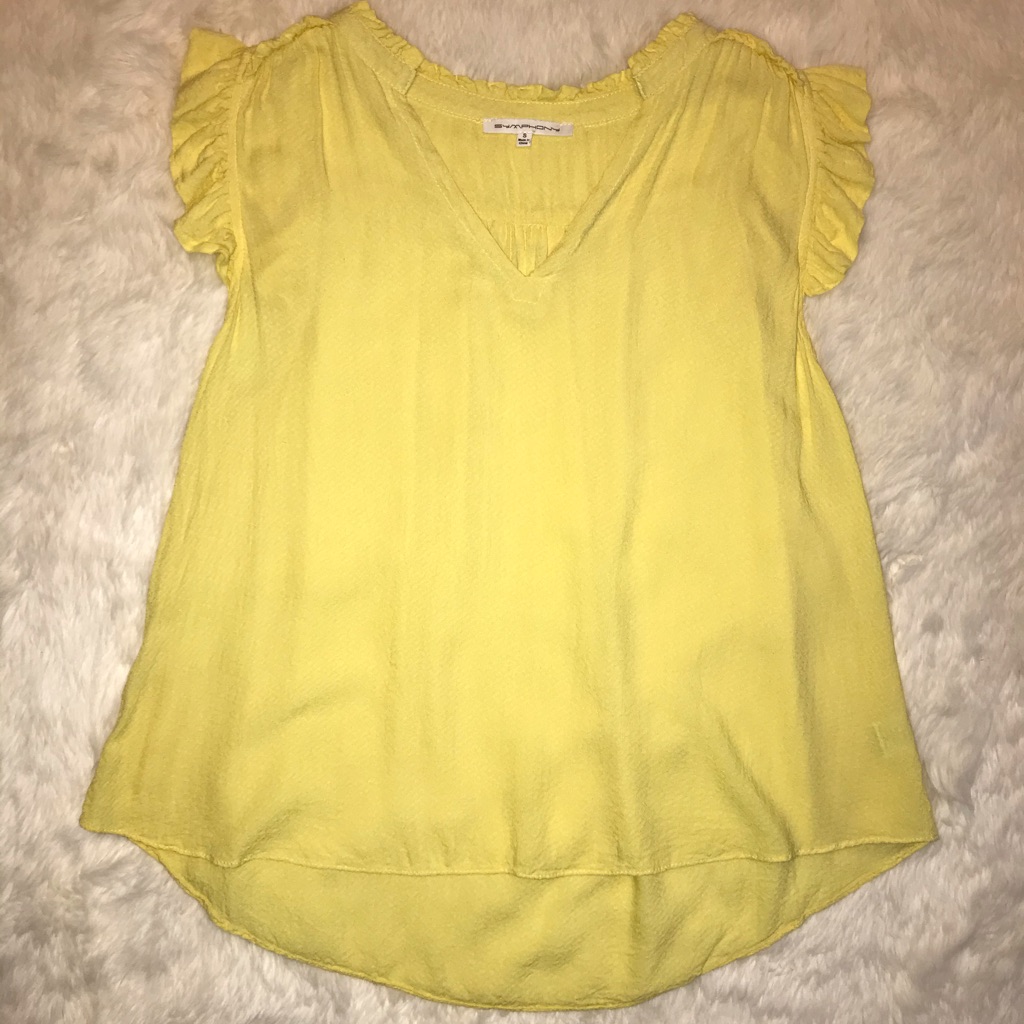 Yellow Babydoll Top With Ruffle Detailing